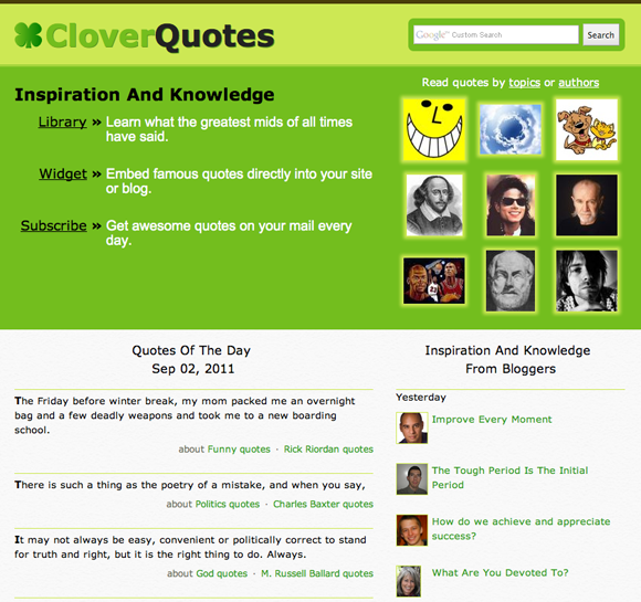 CloverQuotes.com screenshot