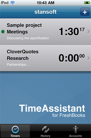 TimeAssistant for FreshBooks screenshot
